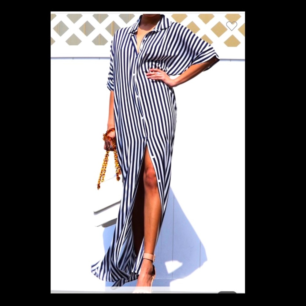 Striped Maxi Dress with pockets